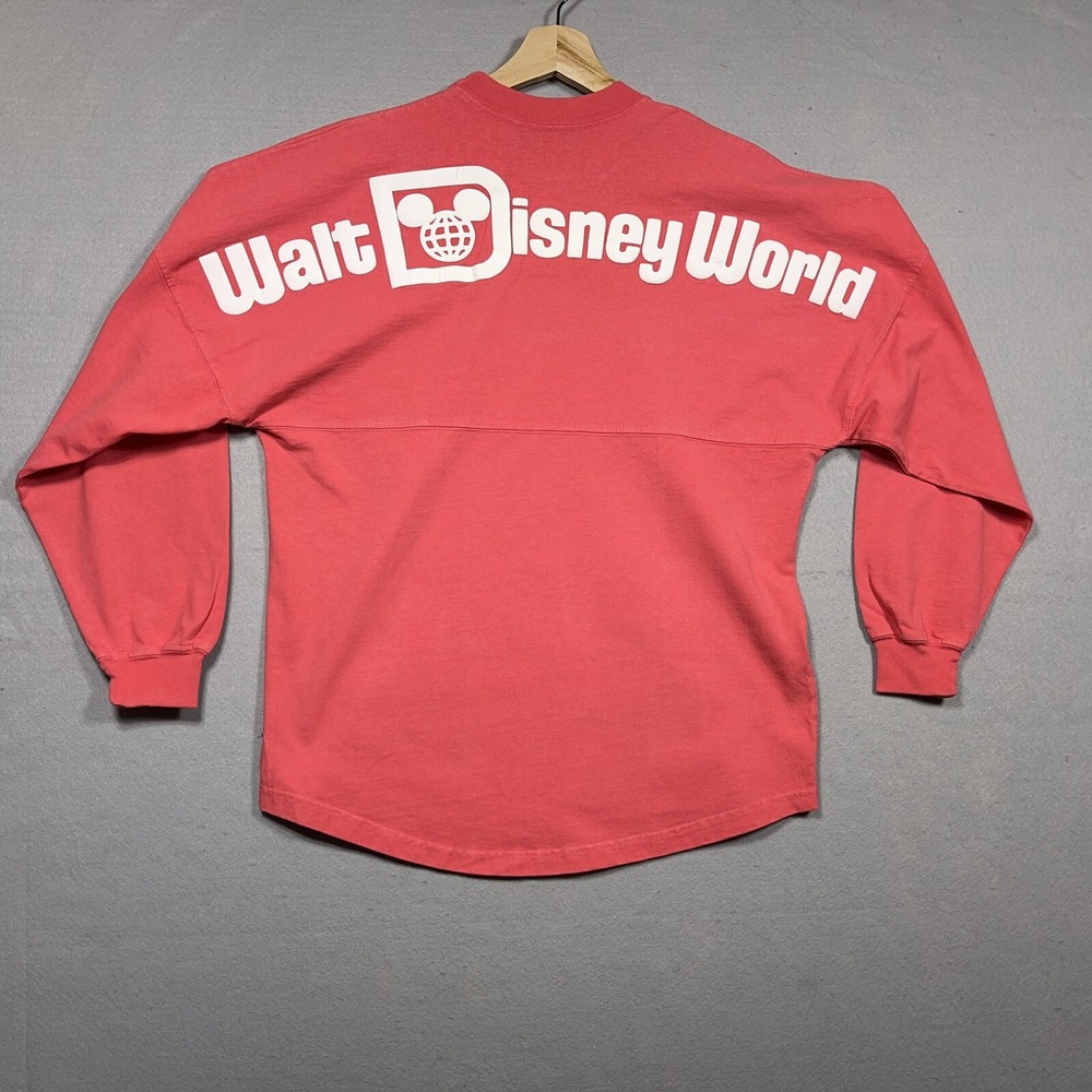 Disney Spirit Jersey Women XS Oversized Fit Coral Walt Disney World‎ Logo Retro